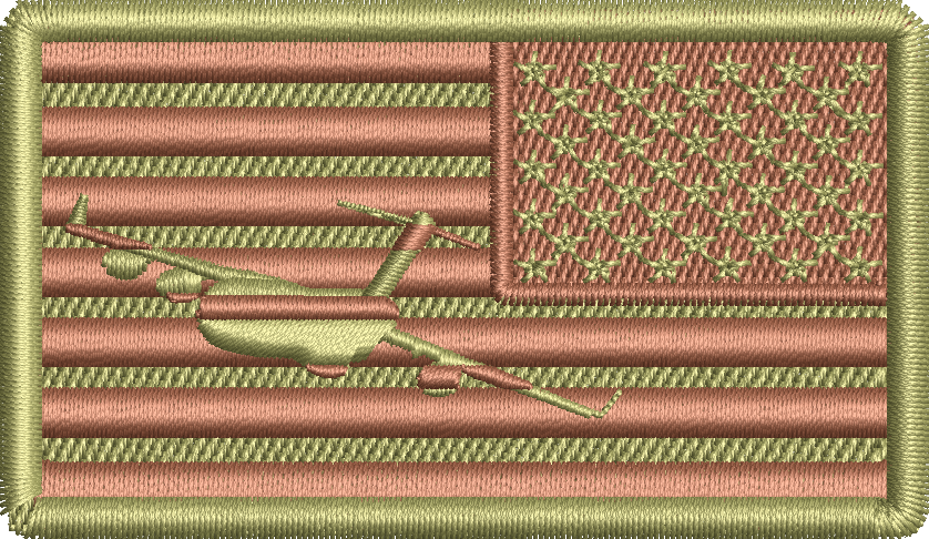 Spice Brown Reversed American Flag with C-17