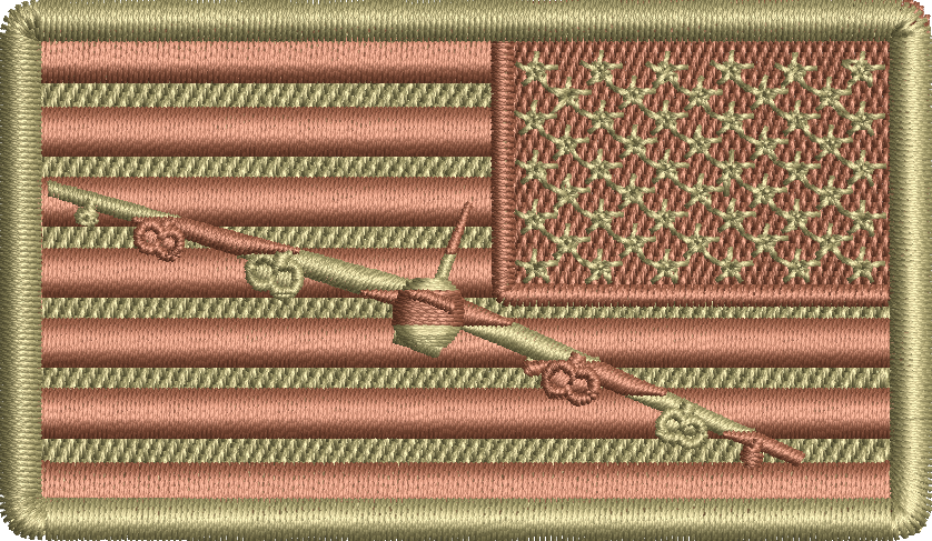 Spice Brown Reversed American Flag with B-52