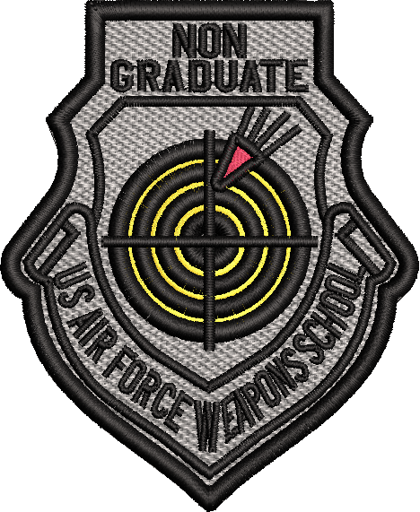 U.S. Air Force Weapons School ---------   NON-Graduate Patch-- Off Target With Black Boarder (Instructor)