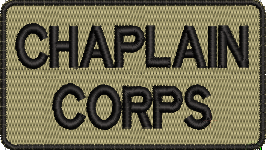 CHAPLAIN CORPS - Duty Identifier Patch *Black Text/Border