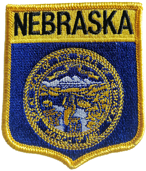 Nebraska 3.75 Shield with Gold Border