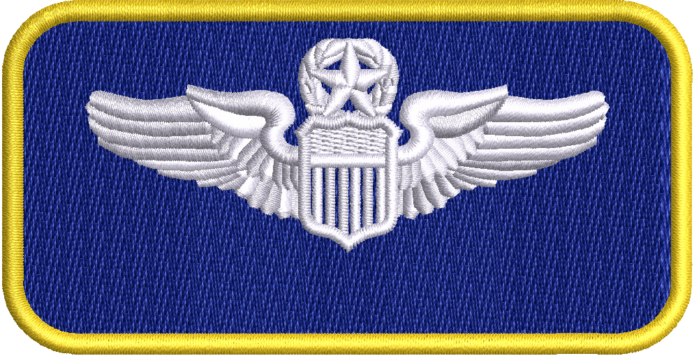 Ultramarine Blue Air Force Yellow and White - Name Tag (TIOH colors) Command Pilot Ultramarine Blue Air Force Yellow and White - Name Tag (TIOH colors) Command Pilot
